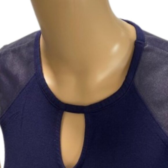 Armani Exchange Navy Blue Keyhole Sleeveless Top - Picture 4 of 6